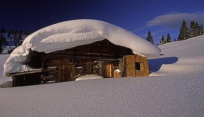 Almhütte in traumhafter Winterlandschaft im Bereich Eilalm, (c) Alpbachtal Tourismus/Berger Bernhard